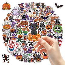 Halloween Stickers,100 PCS Holographic Cute Spooky Vinyl Stickers picture