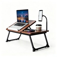 Foldable Lap Desk for Bed and Sofa, Portable Laptop Desk with Gooseneck Phone... picture