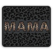 Stylish Mama Gaming Mouse Pad, Leopard Print Desk Accessory, Gift for Mom picture