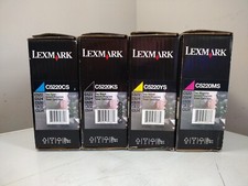 Set of 4 Genuine Sealed LEXMARK C5220KS C5220MS C5220CS C5220YS TONERS C522 C524 picture
