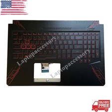 New For ASUS TUF Gaming FX504 FX504G FX80 FX80G Palmrest Red Backlit Keyboard US picture