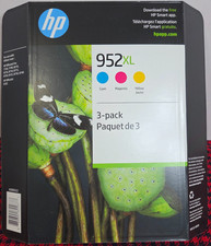 New HP 952XL Ink Cartridges 3 Pack Cyan Magenta Yellow Sealed Genuine Exp 4/2026 picture
