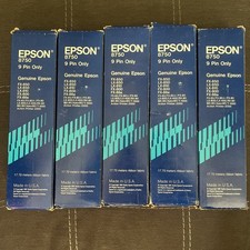 Genuine Epson Ribbon Cartridge 8750 Vintage Lot Of 5 New From 1991 picture