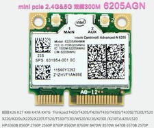Intel 6205AGN 62205ANHMW Half Mini PCIe WiFi Card 300Mbps Dual Band 2.4GHz 5GHz picture