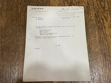 UNIVAC 1966 Sperry Rand Internal Memo SO3 Bunker Ramo Software Shipment Vintage picture