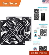 2-Pack 120mm Fan DC 12V Computer Fan 120mm x120mm x 25mm 2-Pin High Performan... picture