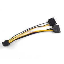 Dual 15Pin SATA Male To PCIe 8Pin (6+2) Male Video Card Power Cable picture