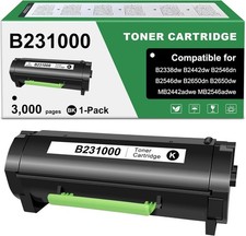 B231000 Black Toner Cartridge w/ Chip for Lexmark B241H00 B2338 B2442 B2546 എ picture