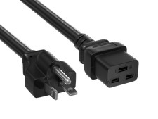 15ft NEMA 6-20P to C19 Heavy Duty Power Cord, 12 AWG, 20A/250V, SJT, Black picture