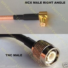 1 x RG174 TNC MALE to MCX MALE ANGLE RF Pigtail Cable 4-36 INCHES USA Asmbld picture