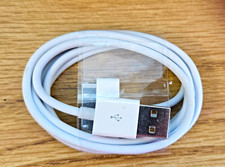 NEW White Flat USB-A to Apple 30-Pin USB Cable 3 ft for iPhone 4/4S iPad ipod picture