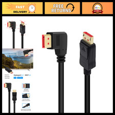90 Degree DisplayPort 1.4 Adapter Cable - Right Angle 6ft/1.8m - High-Speed Conn picture
