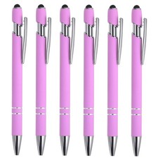 6 Pack Stylus Ballpoint Pens 2 In 1 Metal Touch Screen Pens Purple picture