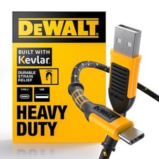 DeWalt 131 1349 DW2 Black/Yellow Braided USB-A to USB-C Cable 10 L ft. picture