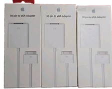 NEW 3X Genuine Apple 30 pin to VGA Adapter MC552ZM/B in Original SEALED picture
