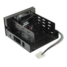 EverCool Dual 5.25 in. Drive Bay to Triple 3.5 HDD Cooling Box Black  picture