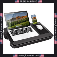 Lap Desk for 15.6-inch Laptops Black Carbon with Wrist Rest and Mouse Pad picture