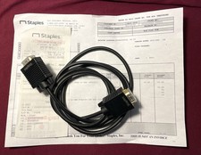 Brand New, Staples 6 Foot SVGA to VGA cord Black W/ Receipt picture