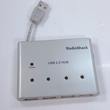 Radio shack USB 2.0 Hub 26-199 4 port silver gray RadioShack test works Vintage picture