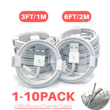 10 Pack Lot USB Fast Charger Cable For Apple iPhone 13 12 11 8 6 5 Charging Cord picture