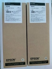 2 of New 2023 Genuine EPSON 700ml Inks (T8048 Matte Black and T8041 Photo Black) picture