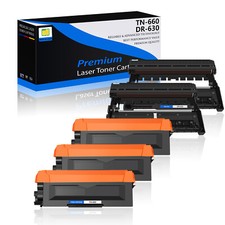 3 Pack TN660 Toner and 2 PK Drum DR630 For Brother DCP-L2520DW L2540DW Black Ink picture