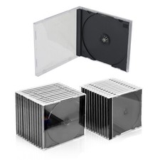 Lots Standard Clear Single CD Jewel Storage Cases 1- Disc Assembled Black Tray picture