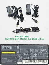 LOT OF (2) OEM Lenovo 20V 3.25A 65W Charger AC Adapter PA-1650-72 IS Square Tip picture