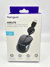 Targus Compact Mouse Blue Trace Retractable USB Cord Windows Mac AMU75US picture