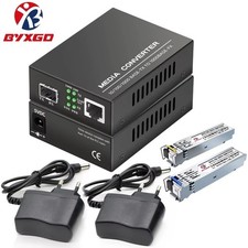 BYXGD Gigabit Fiber Optic Media Converter SFP Transceiver BIDI 20KM LC US picture