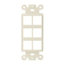 Construct Pro 6-Port Single Gang Keystone Decora Style Insert Strap Light Almond picture