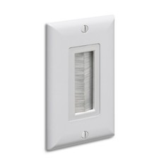 Arlington CED135WP Low Voltage Single Gang Cable Brush Style Faceplate - 5 Pack picture