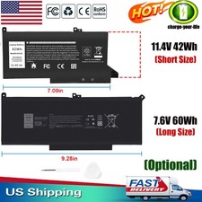✅F3YGT Battery For Dell Latitude 12 7280 7290 13 7380 7390 14 7480 7490 /DJ1J0 picture