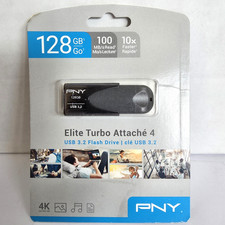 PNY - Elite Turbo Attache 4 128GB USB 3.2 Flash Drive - Black - New Sealed picture
