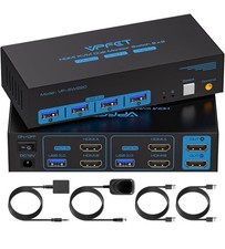 8K@60Hz HDMI Displayport KVM Switch USB 3.0 2 Monitors 2 Computers 4K@120Hz picture