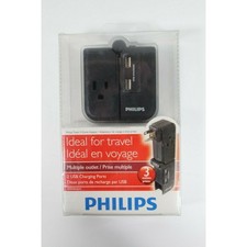 Philips Multiple Outlet Charging Ports for Traveling 3x AC & 2x USB Docking picture