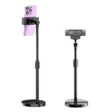 LenTok Telescopic Webcam Tripod Stand for Desk with Phone Holder, Black picture