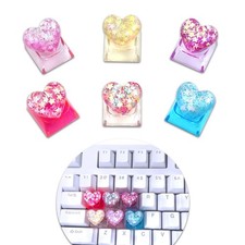 6PCS Bling Heart Custom Keycaps - Cute Artisan Keycap Key for Cherry MX Mecha... picture