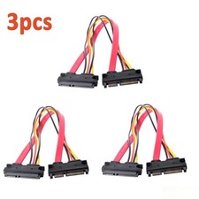 3PCS SATA 22 Pin Extension Cord Male to Female for Easy Cable Management SSD HDD picture