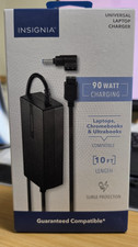 Insignia Universal 90W Laptop AC Adapter Charger Power Supply 10ft Cable Black picture