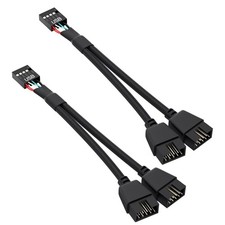 MZHOU 2PCS Motherboard USB Header Splitter - 6 inches, Black-2PCS usb cable picture