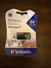 Verbatim PinStripe 64 GB USB  3.2 Gen 1 flash Drive.  new in Package picture