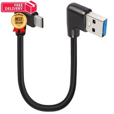 GELRHONR 90 Degree Short USB A to C Cable,18W 25 cm, Black-Right-0.25M picture