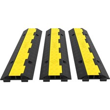 SucceBuy Cable Protector Ramp Wire Cable Cover Cord Guard 2 Channels Rubber PVC picture