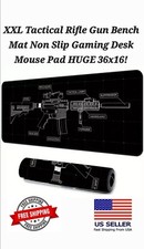 XXL Tactical AR Sketch Rifle Gun Bench Mat Non Slip Gaming Desk Pad HUGE 36x16  picture