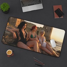Ciri Triss Yennefer Desk Mat, Witcher Mouse Pad, Fantasy Gaming Decor picture