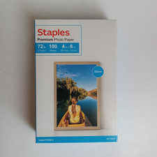 Staples Premium Photo Paper Gloss -NEW Open Box 92 Sheets, 4