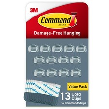 Command Clear Cord Clips, 13 Clips, 16 Strips picture