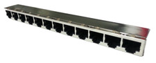 48 FCI 95676-012-2 12Port Ethernet Jack Connector Shielded Modular RJ-45 8P8C picture