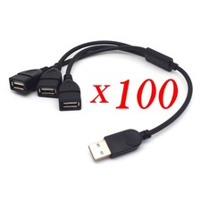 100xUSB A Male to 3 USB A Female Multi-Port Charging & Data Sync Extension Cable picture